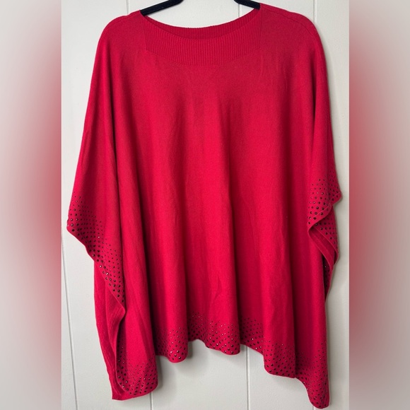 Chico’s Cotton/Cashmere Blend Studded Stretch Pocho Size S/M - Picture 9 of 9